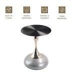 Table d'appoint LeisureMod Savoy moderne sur pied - Acier inoxydable noir