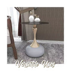 Table d'appoint LeisureMod Savoy moderne sur pied - Acier inoxydable noir