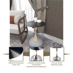 Table d'appoint LeisureMod Savoy moderne sur pied - Acier inoxydable noir