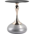 Table d'appoint LeisureMod Savoy moderne sur pied - Acier inoxydable noir