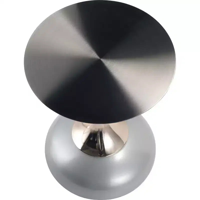 Table d'appoint LeisureMod Savoy moderne sur pied - Acier inoxydable noir