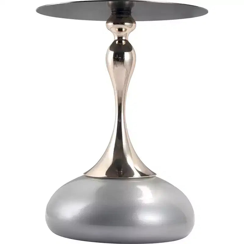 Table d'appoint LeisureMod Savoy moderne sur pied - Acier inoxydable noir