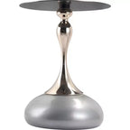 Table d'appoint LeisureMod Savoy moderne sur pied - Acier inoxydable noir