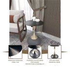 Table d'appoint LeisureMod Savoy moderne sur pied - Acier inoxydable noir