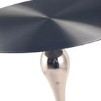 Table d'appoint LeisureMod Savoy moderne sur pied - Acier inoxydable noir