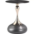 Table d'appoint LeisureMod Savoy moderne sur pied - Acier inoxydable noir