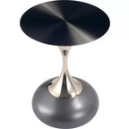 Table d'appoint LeisureMod Savoy moderne sur pied - Acier inoxydable noir