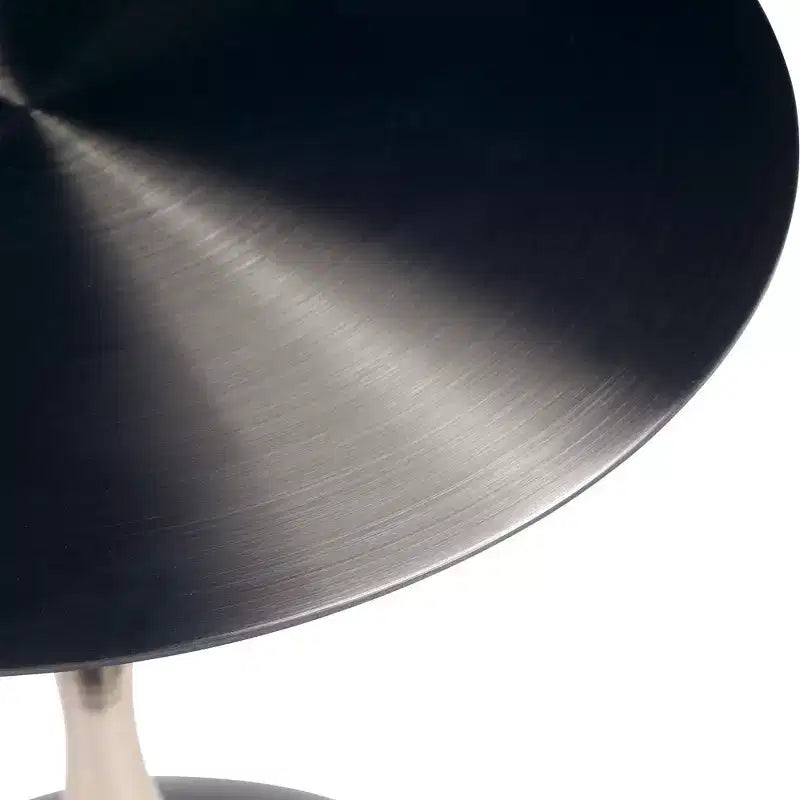 Table d'appoint LeisureMod Savoy moderne sur pied - Acier inoxydable noir