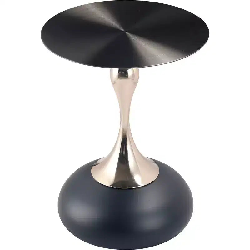 Table d'appoint LeisureMod Savoy moderne sur pied - Acier inoxydable noir