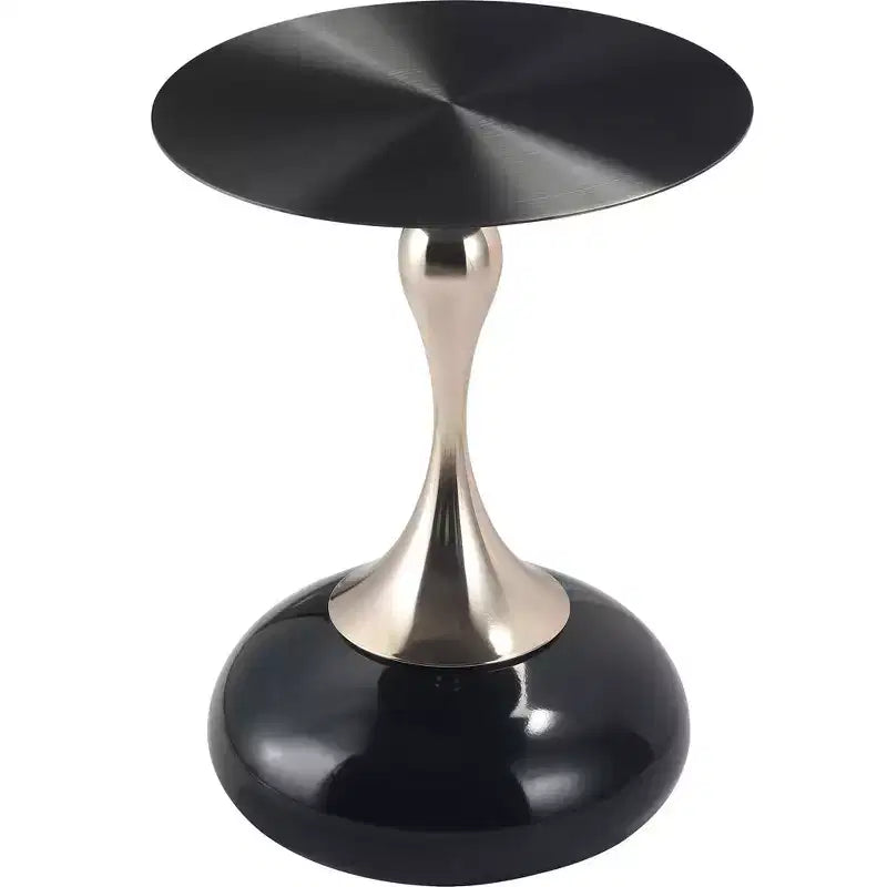 Table d'appoint LeisureMod Savoy moderne sur pied - Acier inoxydable noir
