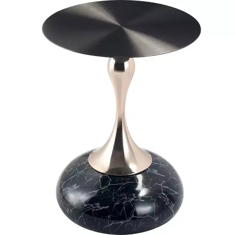 Table d'appoint LeisureMod Savoy moderne sur pied - Acier inoxydable noir