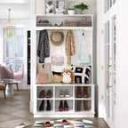 Meuble d'entrée Famapy, banc de rangement et étagère à chaussures