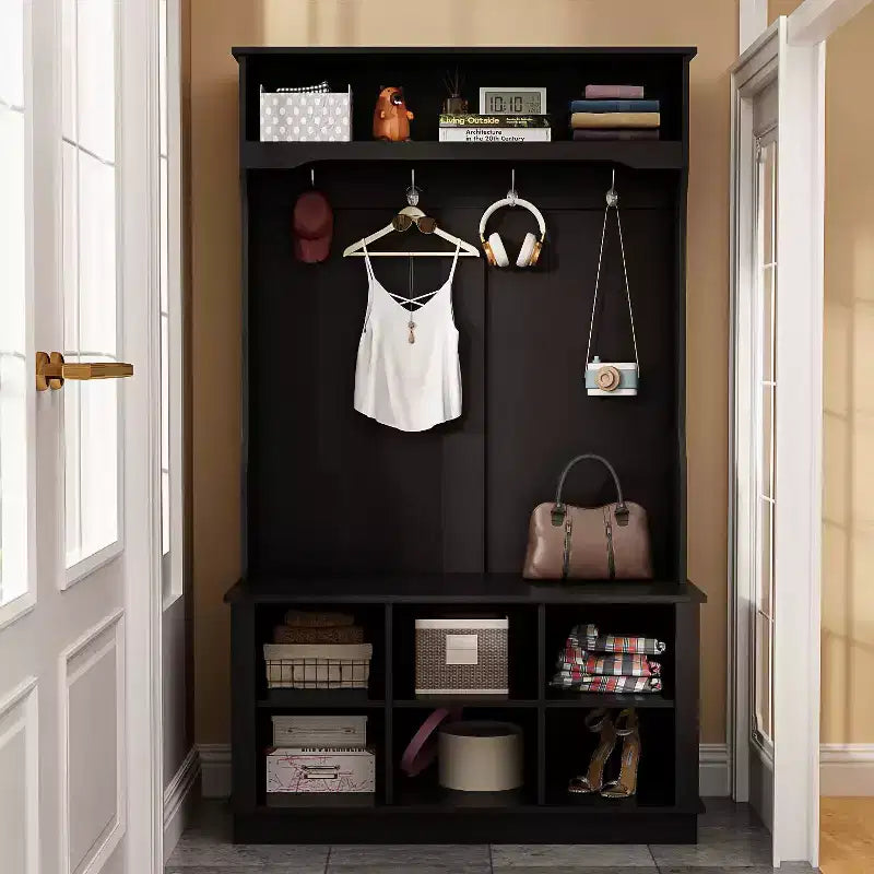 Meuble d'entrée Famapy, banc de rangement et étagère à chaussures