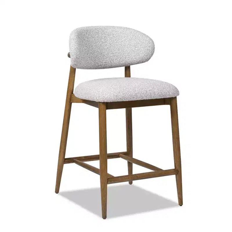 Tabouret de comptoir moderne tapissé Jennifer Taylor Home Locke 26,5 po avec cadre en bois