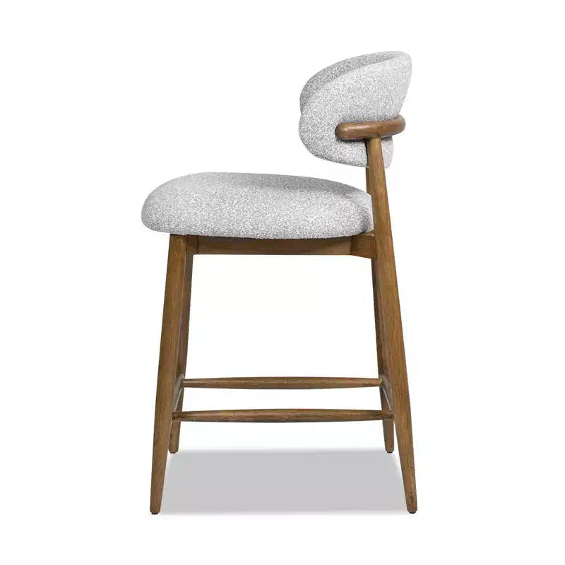 Tabouret de comptoir moderne tapissé Jennifer Taylor Home Locke 26,5 po avec cadre en bois