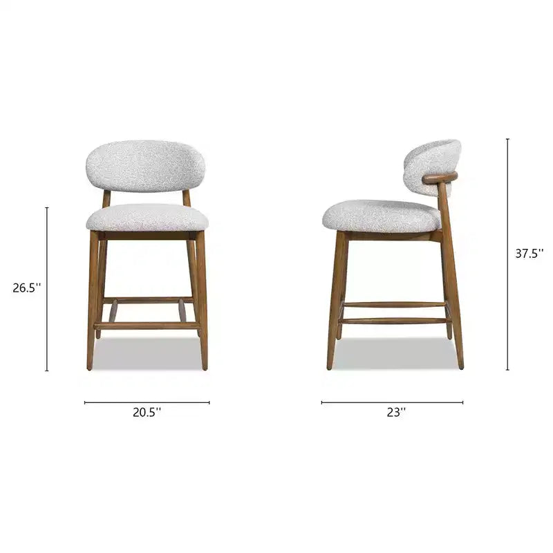Tabouret de comptoir moderne tapissé Jennifer Taylor Home Locke 26,5 po avec cadre en bois