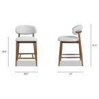 Tabouret de comptoir moderne tapissé Jennifer Taylor Home Locke 26,5 po avec cadre en bois