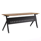 Table de formation rabattable robuste Emma et Oliver avec design emboîtable, panneau d'intimité, pieds en Y, plateau, cadre métallique