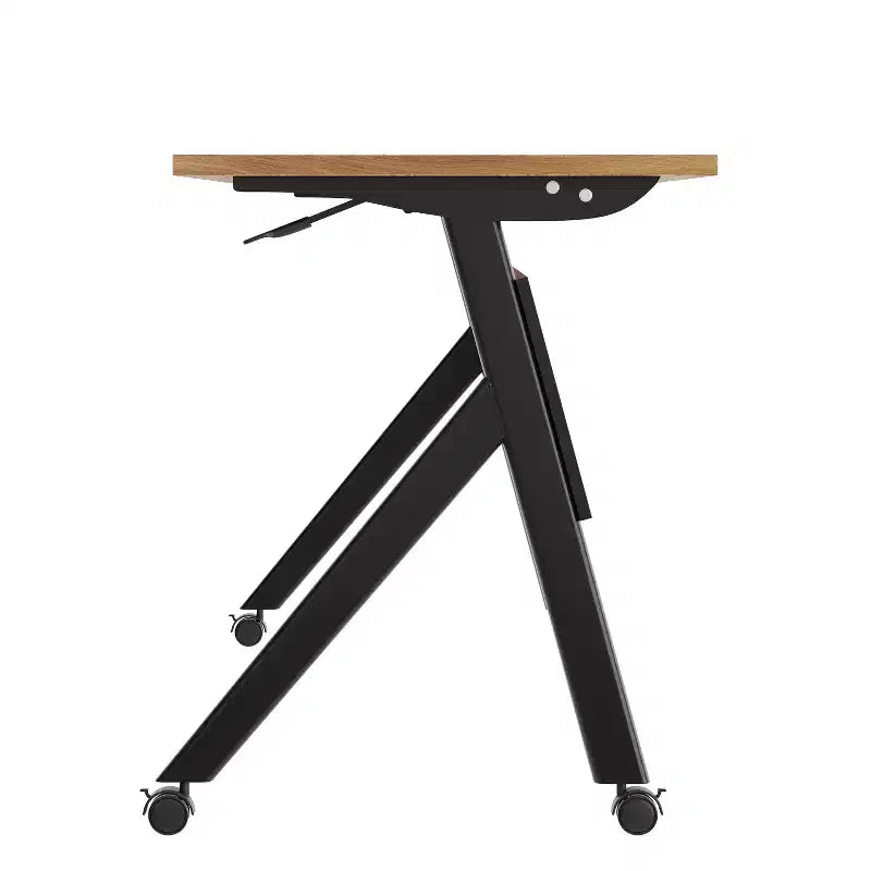 Table de formation rabattable robuste Emma et Oliver avec design emboîtable, panneau d'intimité, pieds en Y, plateau, cadre métallique
