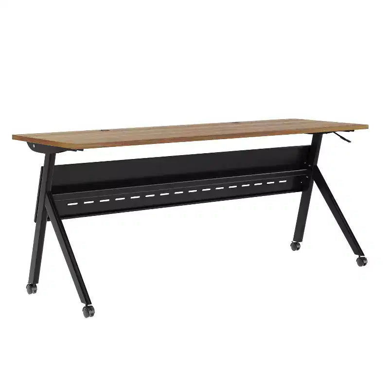 Table de formation rabattable robuste Emma et Oliver avec design emboîtable, panneau d'intimité, pieds en Y, plateau, cadre métallique