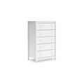 Signature Design by Ashley Hallityn 5 Drawer Tall Dresser, White