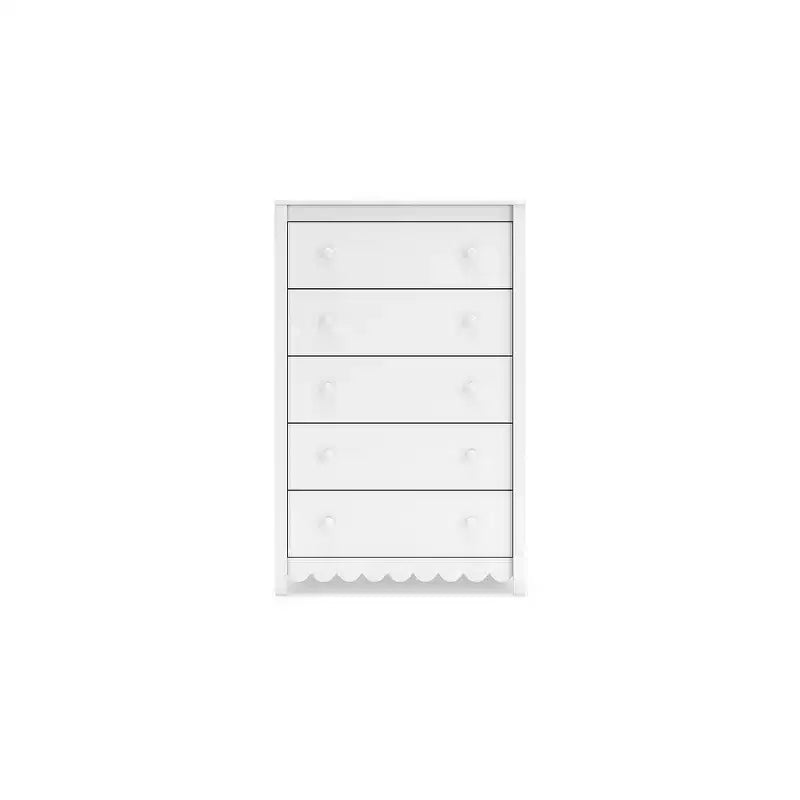 Signature Design by Ashley Hallityn Commode haute à 5 tiroirs, Blanc