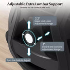 Chaise de bureau ergonomique Costway avec support lombaire réglable, fonction d'inclinaison et appuie-tête, noir