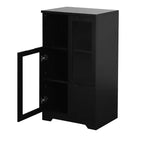 Meuble de rangement moderne avec 2 portes vitrées et 2 compartiments de rangement, meuble bas autoportant avec étagères réglables pour salon, salle de bain, cuisine