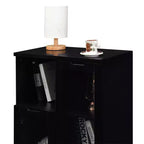 Meuble de rangement moderne avec 2 portes vitrées et 2 compartiments de rangement, meuble bas autoportant avec étagères réglables pour salon, salle de bain, cuisine