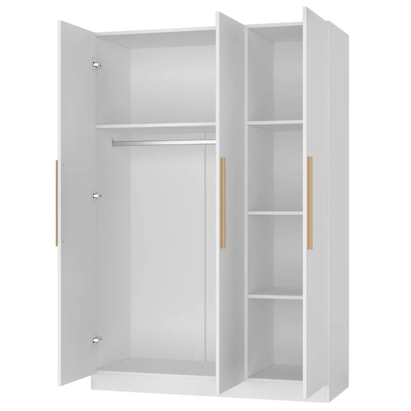 Armoire de rangement en bois avec 6 cubes de rangement et tringle à vêtements