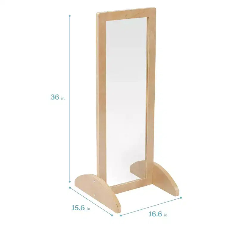 Miroir bidirectionnel simple face en bois pour tout-petits ECR4Kids, mobilier pour enfants
