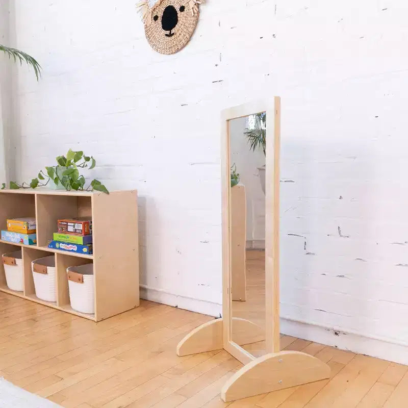Miroir bidirectionnel simple face en bois pour tout-petits ECR4Kids, mobilier pour enfants