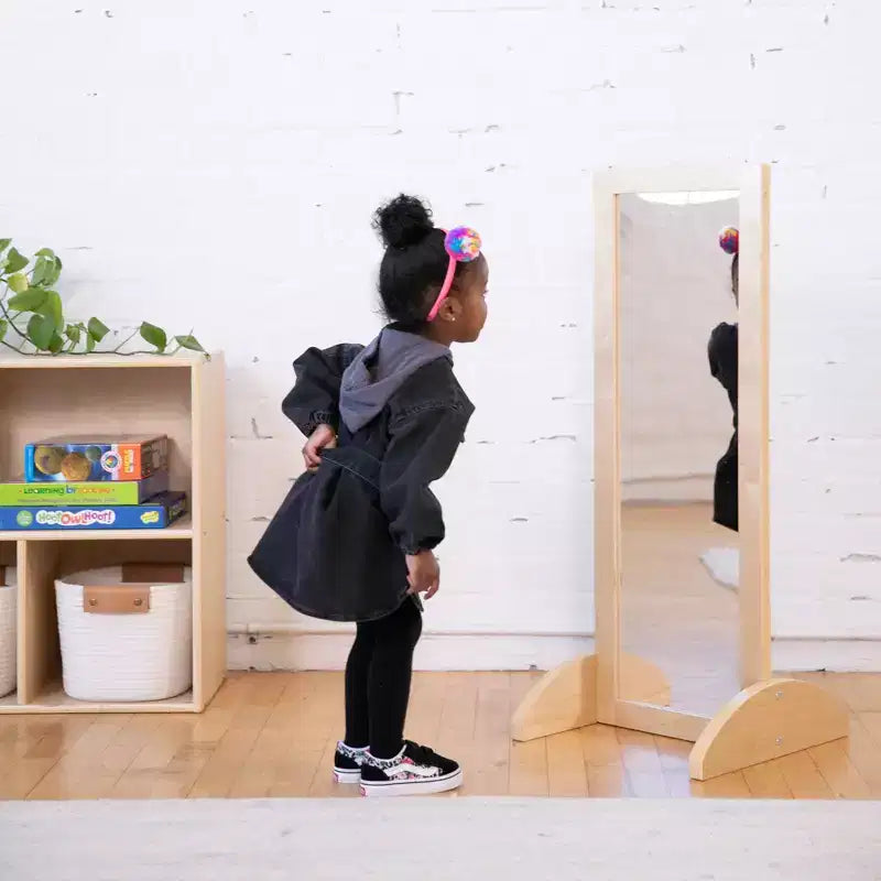 Miroir bidirectionnel simple face en bois pour tout-petits ECR4Kids, mobilier pour enfants