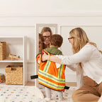 Miroir bidirectionnel simple face en bois pour tout-petits ECR4Kids, mobilier pour enfants
