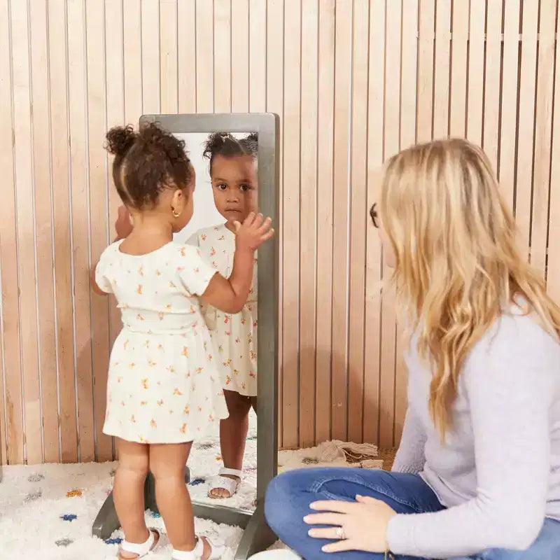 Miroir bidirectionnel simple face en bois pour tout-petits ECR4Kids, mobilier pour enfants