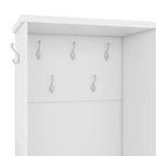 Meuble d'entrée 5 en 1 ModernLuxe de 52,7 po avec 7 crochets, armoire à chaussures et banc de rangement pour entrée, porte-manteau moderne avec étagères de rangement 4Q