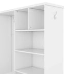 Meuble d'entrée 5 en 1 ModernLuxe de 52,7 po avec 7 crochets, armoire à chaussures et banc de rangement pour entrée, porte-manteau moderne avec étagères de rangement 4Q