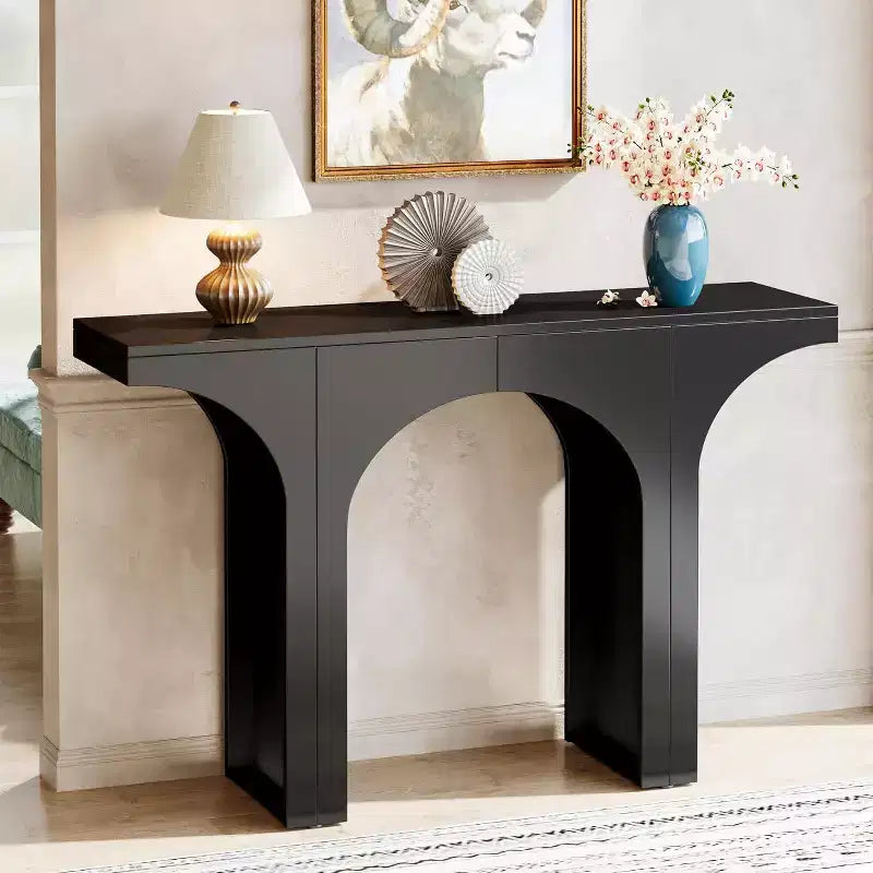 Lantine 47.24 Inches Black Console Table with Arch Base