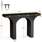 Console Lantine noire de 47,24 pouces avec piètement en arc