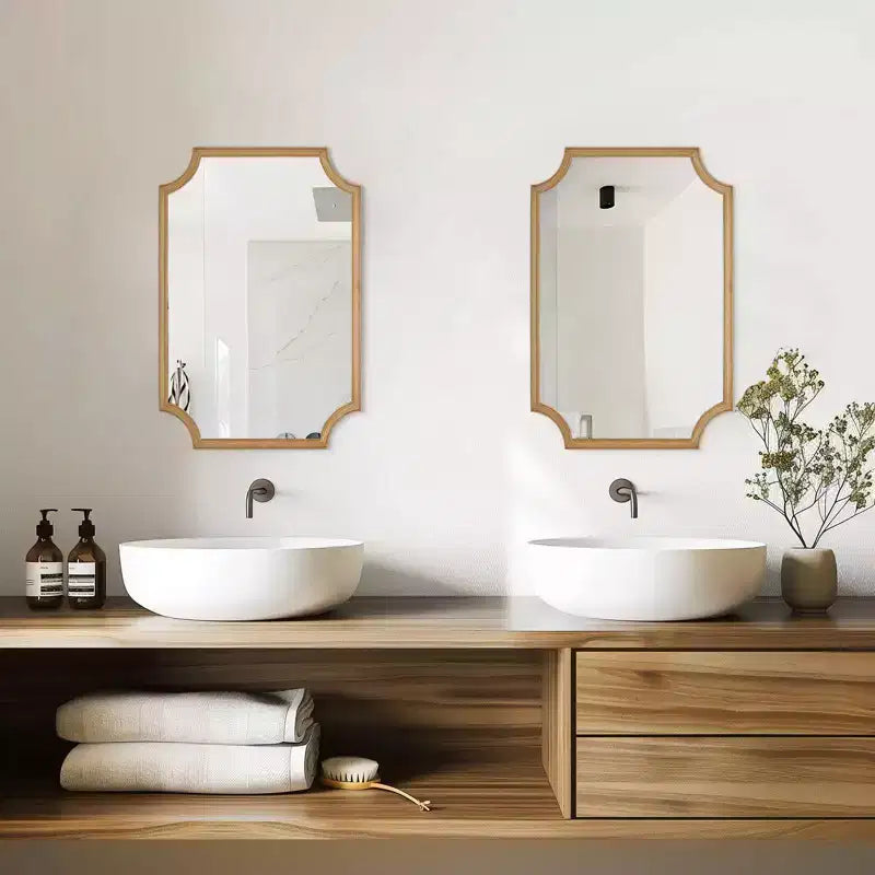 Miroir mural WallBeyond Farm en bois naturel