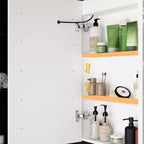 Armoire de toilette Famapy blanche antibuée avec éclairage et deux portes miroir
