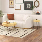 Costway Table Basse Ronde de Ferme, Ensemble de 2 Tables d'Appoint Finition Naturelle pour Salon Marron/Naturel