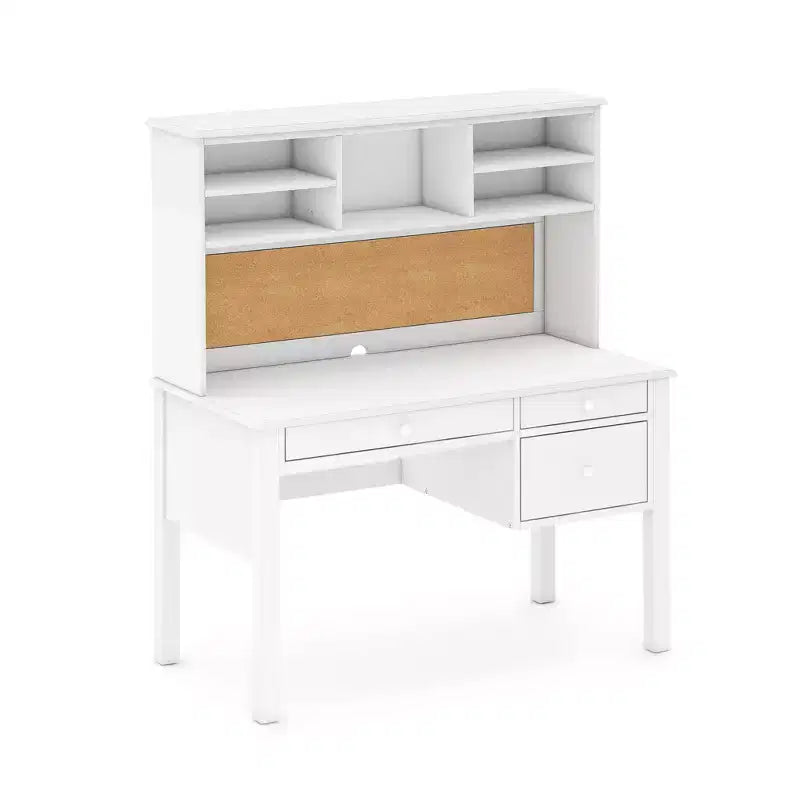 Guidecraft Madison Bureau pour enfant avec huche et chaise – Blanc : Table d'écriture en bois pour chambre d'enfant avec rangement, Table d'étude en bois pour enfants avec huche