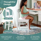 Guidecraft Madison Bureau pour enfant avec huche et chaise – Blanc : Table d'écriture en bois pour chambre d'enfant avec rangement, Table d'étude en bois pour enfants avec huche