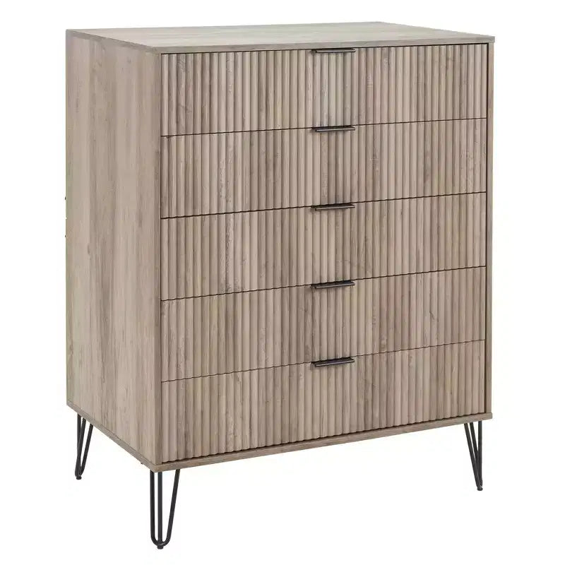 Ensemble de commode 5 tiroirs et table de nuit 2 tiroirs moderne Dumbo 2 pièces Manhattan Comfort