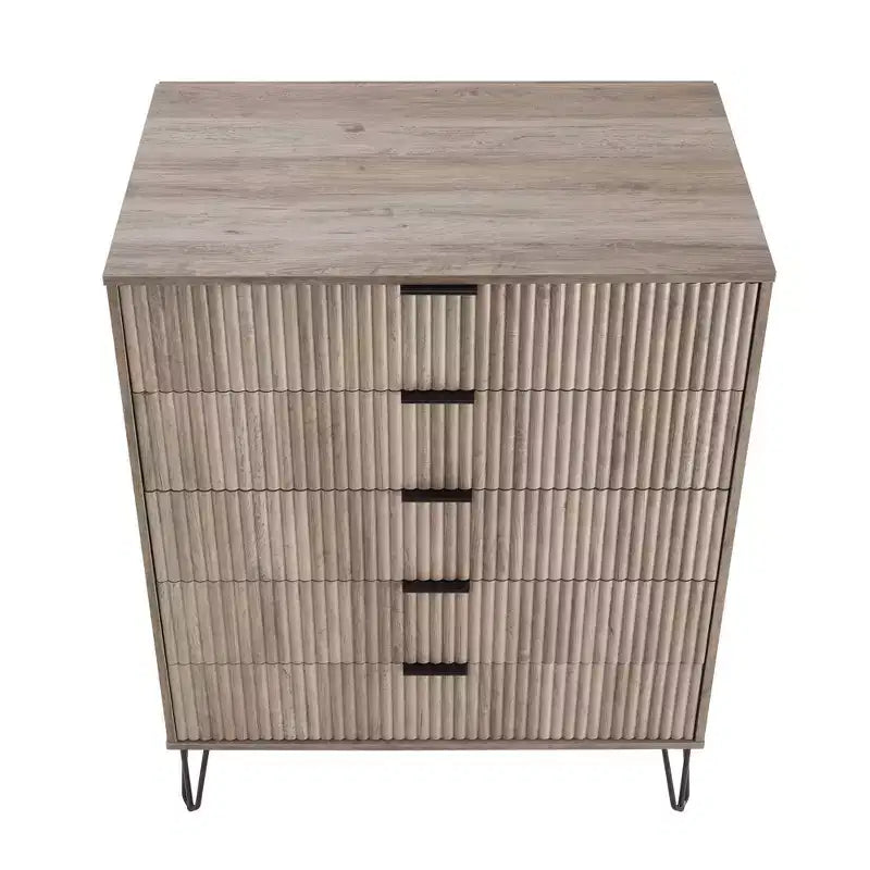 Ensemble de commode 5 tiroirs et table de nuit 2 tiroirs moderne Dumbo 2 pièces Manhattan Comfort