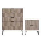 Ensemble de commode 5 tiroirs et table de nuit 2 tiroirs moderne Dumbo 2 pièces Manhattan Comfort