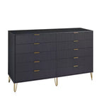 Manhattan Comfort Dumbo Ensemble de 3 meubles : commode à 5 tiroirs, commode à 10 tiroirs et table de chevet