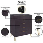 Manhattan Comfort Dumbo Ensemble de 3 meubles : commode à 5 tiroirs, commode à 10 tiroirs et table de chevet