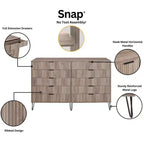 Manhattan Comfort Dumbo Ensemble de 3 meubles : commode à 5 tiroirs, commode à 10 tiroirs et table de chevet